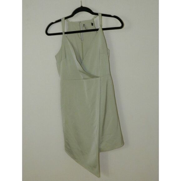 Lulu's Dress Green What a Stunner Sage Green Satin Mini Dress Size Small - Picture 1 of 6